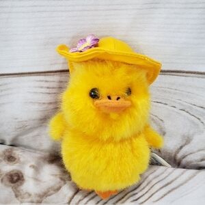 Wishpets Rain Drops Yellow Duck Chick With Rain Hat Squeaker 5 Inch Plush 2003
